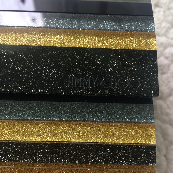 Jimmy Choo Sweetie Black Gold and Silver Acrylic Glitter Clutch - Picture 8 of 16